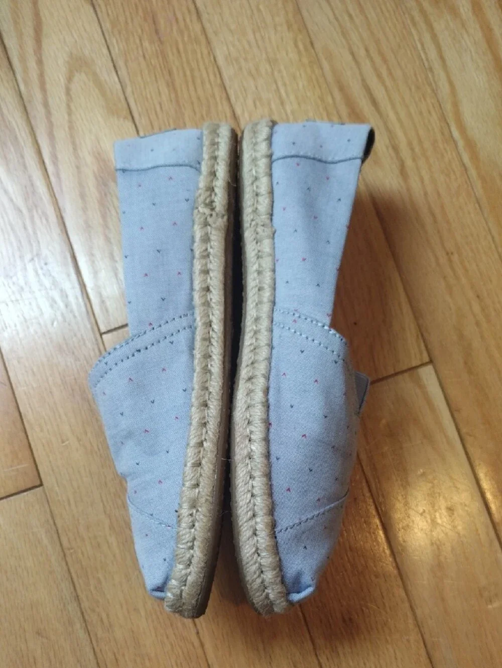 TOMS Light Blue Canvas Espadrilles with Tiny Red & Navy Detail